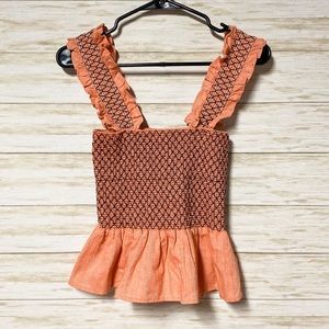 Line & Dot NWOT Orange Zoe Smocked Top
